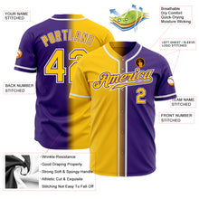 Laden Sie das Bild in den Galerie-Viewer, Custom Purple Yellow-White Authentic Gradient Fashion Baseball Jersey
