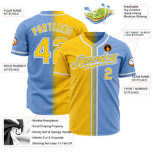 Загрузить изображение в средство просмотра галереи, Custom Light Blue Yellow-White Authentic Gradient Fashion Baseball Jersey
