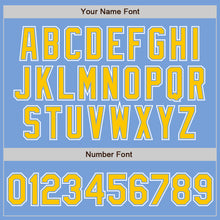 Загрузить изображение в средство просмотра галереи, Custom Light Blue Yellow-White Authentic Gradient Fashion Baseball Jersey
