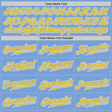 Загрузить изображение в средство просмотра галереи, Custom Light Blue Yellow-White Authentic Gradient Fashion Baseball Jersey
