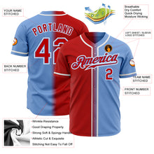 Загрузить изображение в средство просмотра галереи, Custom Light Blue Red-White Authentic Gradient Fashion Baseball Jersey
