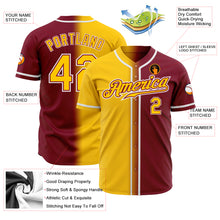Laden Sie das Bild in den Galerie-Viewer, Custom Crimson Yellow-White Authentic Gradient Fashion Baseball Jersey

