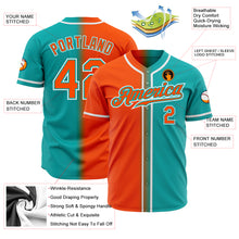 Load image into Gallery viewer, Custom Aqua Orange-White Authentic Gradient Fashion Baseball Jersey
