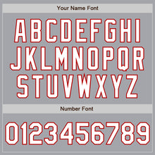 Load image into Gallery viewer, Custom Gray White Black-Red Authentic Fade Fashion Baseball Jersey
