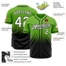 Laden Sie das Bild in den Galerie-Viewer, Custom Neon Green White-Black Authentic Fade Fashion Baseball Jersey
