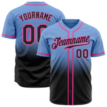 Laden Sie das Bild in den Galerie-Viewer, Custom Light Blue Black-Pink Authentic Fade Fashion Baseball Jersey

