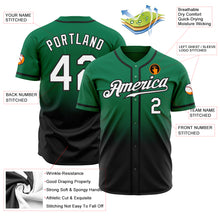 Load image into Gallery viewer, Custom Kelly Green White-Black Authentic Fade Fashion Baseball Jersey
