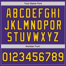 Charger l&#39;image dans la galerie, Custom Purple Gold-Black Authentic Fade Fashion Baseball Jersey
