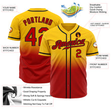 Load image into Gallery viewer, Custom Yellow Red-Black Authentic Fade Fashion Baseball Jersey
