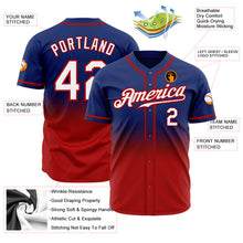 Laden Sie das Bild in den Galerie-Viewer, Custom Royal White-Red Authentic Fade Fashion Baseball Jersey
