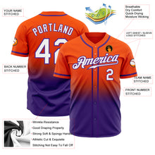 Laden Sie das Bild in den Galerie-Viewer, Custom Orange White-Purple Authentic Fade Fashion Baseball Jersey
