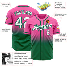 Load image into Gallery viewer, Custom Pink White-Kelly Green Authentic Fade Fashion Baseball Jersey
