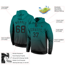 Load image into Gallery viewer, Custom Stitched Aqua Black Fade Fashion Sports Pullover Sweatshirt Hoodie
