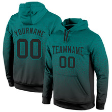 Load image into Gallery viewer, Custom Stitched Aqua Black Fade Fashion Sports Pullover Sweatshirt Hoodie
