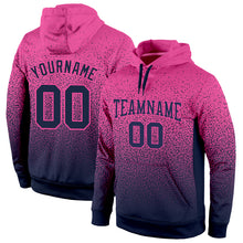 Load image into Gallery viewer, Custom Stitched Pink Navy Fade Fashion Sports Pullover Sweatshirt Hoodie
