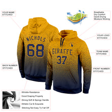 Laden Sie das Bild in den Galerie-Viewer, Custom Stitched Gold Navy Fade Fashion Sports Pullover Sweatshirt Hoodie
