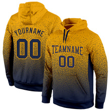 Load image into Gallery viewer, Custom Stitched Gold Navy Fade Fashion Sports Pullover Sweatshirt Hoodie
