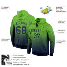 Load image into Gallery viewer, Custom Stitched Neon Green Navy Fade Fashion Sports Pullover Sweatshirt Hoodie
