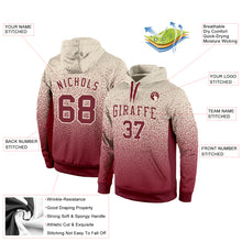 Load image into Gallery viewer, Custom Stitched Cream Burgundy Fade Fashion Sports Pullover Sweatshirt Hoodie
