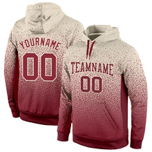 Load image into Gallery viewer, Custom Stitched Cream Burgundy Fade Fashion Sports Pullover Sweatshirt Hoodie
