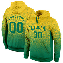 Load image into Gallery viewer, Custom Stitched Gold Kelly Green Fade Fashion Sports Pullover Sweatshirt Hoodie
