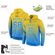 Load image into Gallery viewer, Custom Stitched Gold Powder Blue Fade Fashion Sports Pullover Sweatshirt Hoodie
