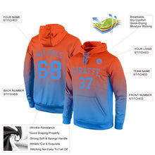 Laden Sie das Bild in den Galerie-Viewer, Custom Stitched Orange Powder Blue Fade Fashion Sports Pullover Sweatshirt Hoodie
