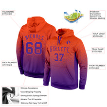 Laden Sie das Bild in den Galerie-Viewer, Custom Stitched Orange Purple Fade Fashion Sports Pullover Sweatshirt Hoodie
