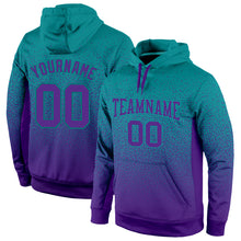 Laden Sie das Bild in den Galerie-Viewer, Custom Stitched Aqua Purple Fade Fashion Sports Pullover Sweatshirt Hoodie
