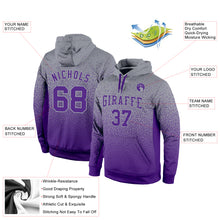 Load image into Gallery viewer, Custom Stitched Gray Purple Fade Fashion Sports Pullover Sweatshirt Hoodie
