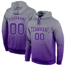 Load image into Gallery viewer, Custom Stitched Gray Purple Fade Fashion Sports Pullover Sweatshirt Hoodie
