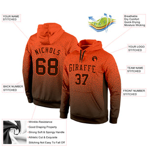 Custom Stitched Orange Brown Fade Fashion Sports Pullover Sweatshirt Hoodie