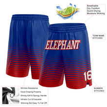 Load image into Gallery viewer, Custom Royal White-Red Pinstripe Fade Fashion Authentic Basketball Shorts

