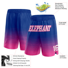 Load image into Gallery viewer, Custom Royal White-Pink Pinstripe Fade Fashion Authentic Basketball Shorts
