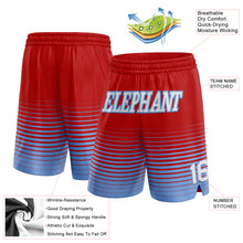 Load image into Gallery viewer, Custom Red White-Light Blue Pinstripe Fade Fashion Authentic Basketball Shorts
