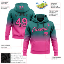 Load image into Gallery viewer, Custom Stitched Teal Pink-Black Fade Fashion Sports Pullover Sweatshirt Hoodie
