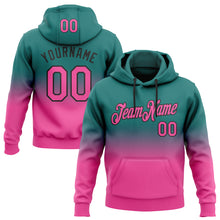 Load image into Gallery viewer, Custom Stitched Teal Pink-Black Fade Fashion Sports Pullover Sweatshirt Hoodie
