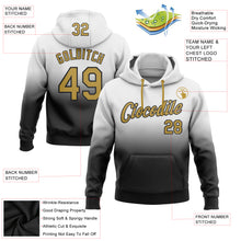 Загрузить изображение в средство просмотра галереи, Custom Stitched White Old Gold-Black Fade Fashion Sports Pullover Sweatshirt Hoodie
