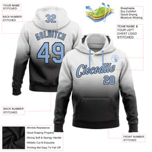 Load image into Gallery viewer, Custom Stitched White Light Blue-Black Fade Fashion Sports Pullover Sweatshirt Hoodie
