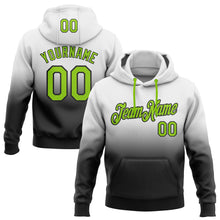 Load image into Gallery viewer, Custom Stitched White Neon Green-Black Fade Fashion Sports Pullover Sweatshirt Hoodie
