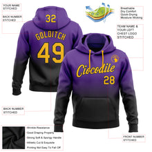 Загрузить изображение в средство просмотра галереи, Custom Stitched Purple Gold-Black Fade Fashion Sports Pullover Sweatshirt Hoodie
