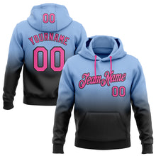 Load image into Gallery viewer, Custom Stitched Light Blue Pink-Black Fade Fashion Sports Pullover Sweatshirt Hoodie
