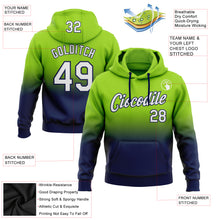 Laden Sie das Bild in den Galerie-Viewer, Custom Stitched Neon Green White-Navy Fade Fashion Sports Pullover Sweatshirt Hoodie
