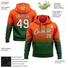 Load image into Gallery viewer, Custom Stitched Orange White-Green Fade Fashion Sports Pullover Sweatshirt Hoodie

