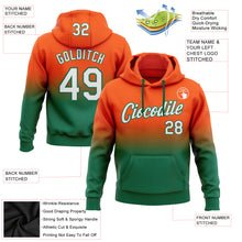 Load image into Gallery viewer, Custom Stitched Orange White-Kelly Green Fade Fashion Sports Pullover Sweatshirt Hoodie
