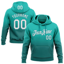 Laden Sie das Bild in den Galerie-Viewer, Custom Stitched Aqua White-Teal Fade Fashion Sports Pullover Sweatshirt Hoodie
