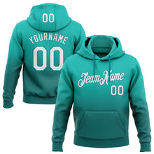 Load image into Gallery viewer, Custom Stitched Aqua White-Teal Fade Fashion Sports Pullover Sweatshirt Hoodie

