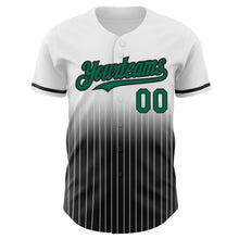 Laden Sie das Bild in den Galerie-Viewer, Custom White Pinstripe Kelly Green-Black Authentic Fade Fashion Baseball Jersey
