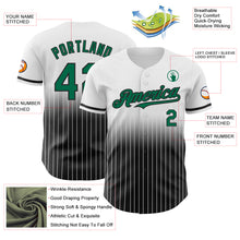 Laden Sie das Bild in den Galerie-Viewer, Custom White Pinstripe Kelly Green-Black Authentic Fade Fashion Baseball Jersey
