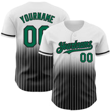 Laden Sie das Bild in den Galerie-Viewer, Custom White Pinstripe Kelly Green-Black Authentic Fade Fashion Baseball Jersey
